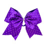 8" Satin Gem Glitter Bows w/ Elastic Band & Pinch Clip