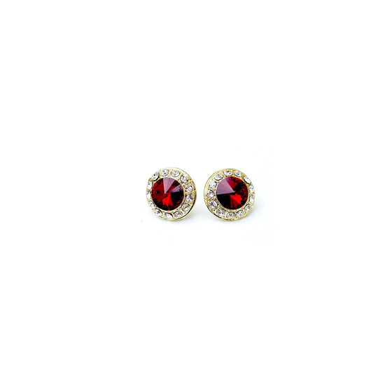 18mm Celestial Button Color Earrings - Gold Plate