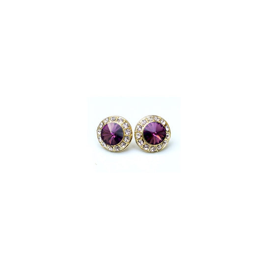 18mm Celestial Button Color Earrings - Gold Plate
