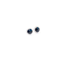  10mm Celestial Button Earrings - Black/Silver