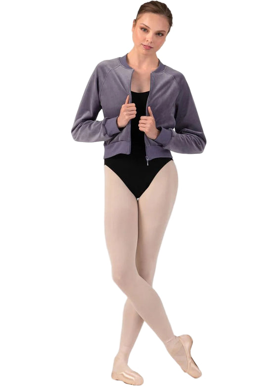 Ladies Amanda Velvet Bomber Jacket