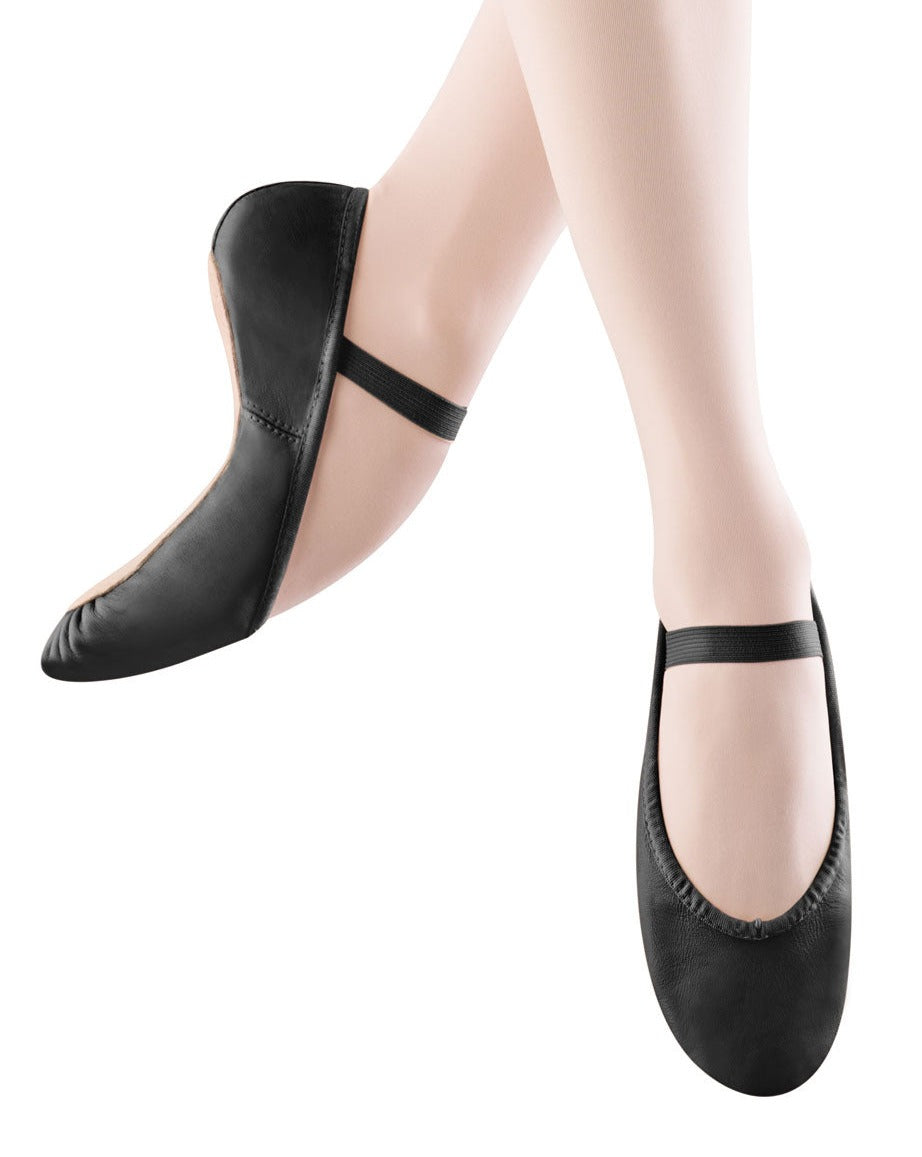Ladies Dansoft Leather Ballet Shoe in Black