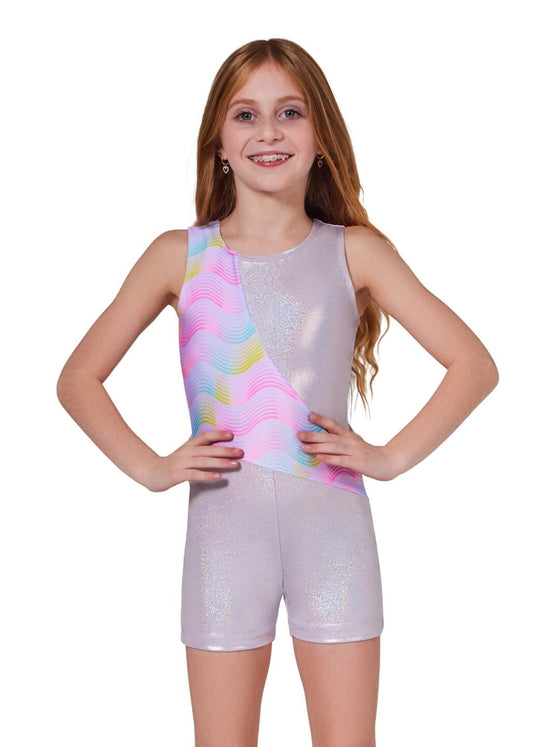 Sunset Wave Wave Biketard