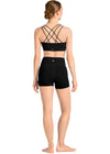 Ladies Mirella Celeste Cross Back Printed Crop Top