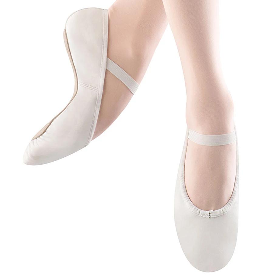 Girls Dansoft Leather Ballet- White